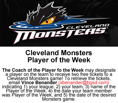 
MONSTERS' Player of the Week